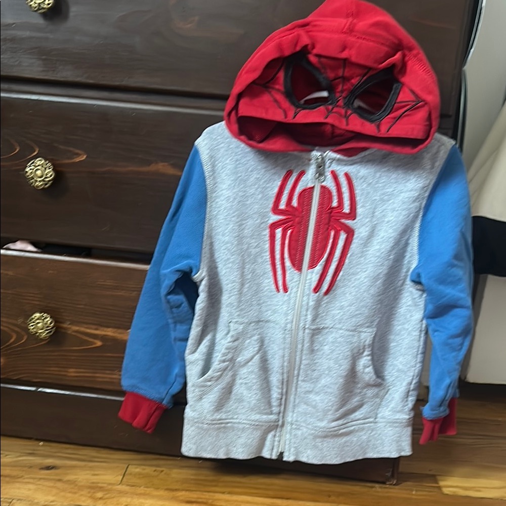 Hanna Andersson Gray and Red Spider-Man Hoodie